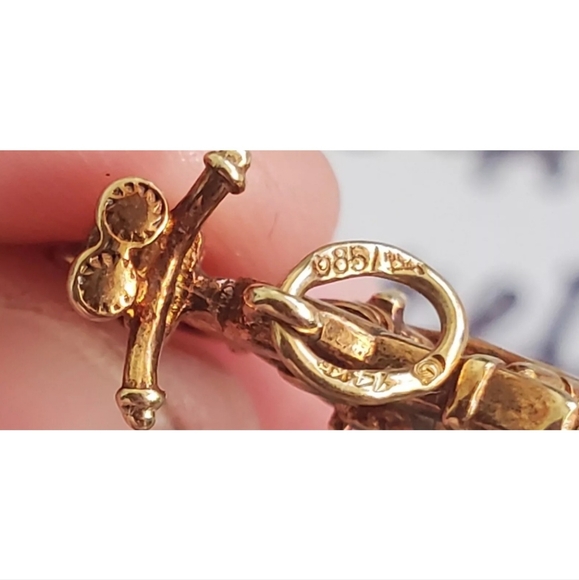 Vintage 14k Yellow Gold Motorcycle Bike Charm Pendant  2.49 GR Signed 3D BS1 - Picture 15 of 16